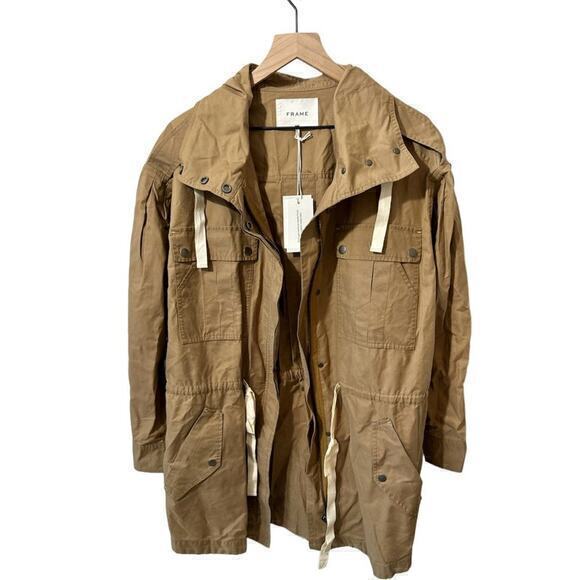 NWT FRAME Cotton-Blend Hooded‎ Parka Jacket Size M - Picture 2 of 14